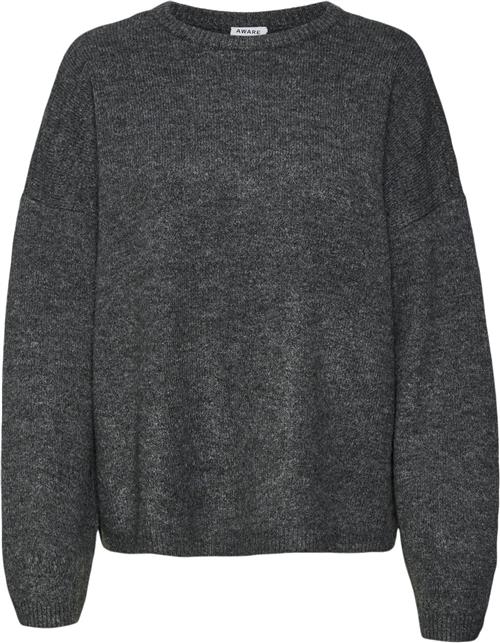 Vero Moda Vmgemma LS Oneck Knit VMA Noos Kvinde Dark Grey Melange Sweaters Str XS - hos Magasin