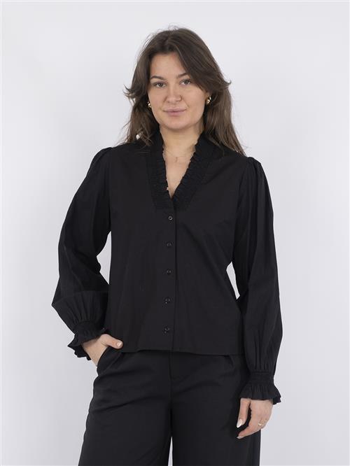 Se Neo Noir Brielle Solid Shirt Kvinde Black Langærmede Bluser Str 40 - hos Magasin ved Magasin