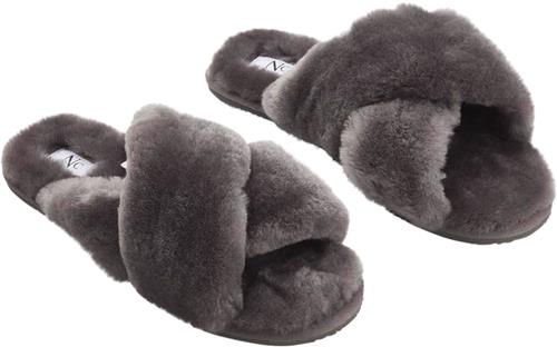 NATURES Collection Slippers Kvinde Dark Grey Hjemmesko Str 41 - hos Magasin