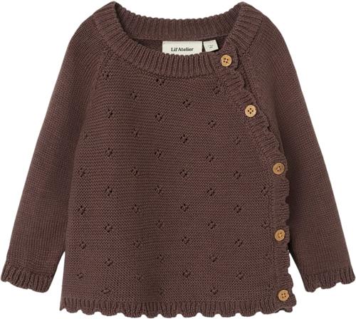 Lil' Atelier Nbflaguna LS Wrap Knit LIL Str 62 - Peppercorn Strik hos Magasin