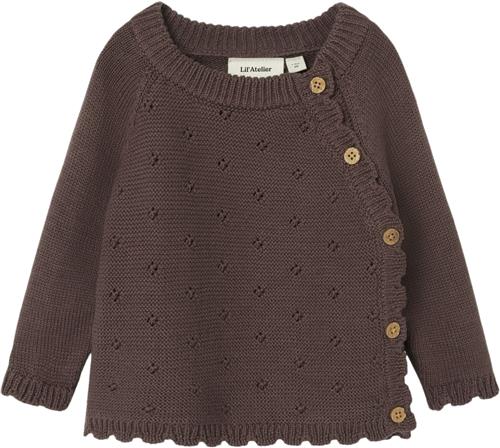 Lil' Atelier Nbflaguna LS Wrap Knit LIL Str 56 - Peppercorn Strik hos Magasin