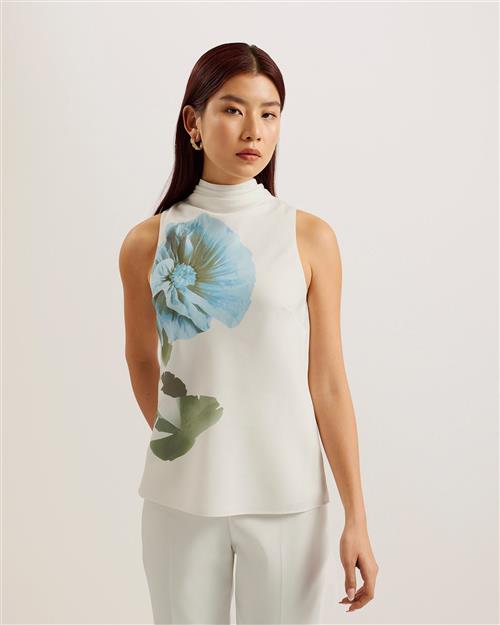 Ted Baker Setsuko Cowl Neck Sleeveless Top Kvinde White Toppe Str L /4 - hos Magasin