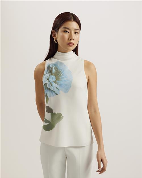 Ted Baker Setsuko Cowl Neck Sleeveless Top Kvinde White Toppe Str S /2 - hos Magasin