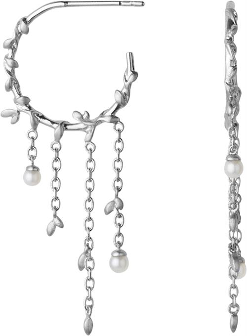 Se ByBiehl Jungle Ivy Pearl Hoops Silver - Creoler hos Magasin ved Magasin