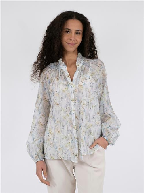 Se Neo Noir Solbi Whispering Blooms Blouse Kvinde Light Blue Langærmede Bluser Str 42 - hos Magasin ved Magasin