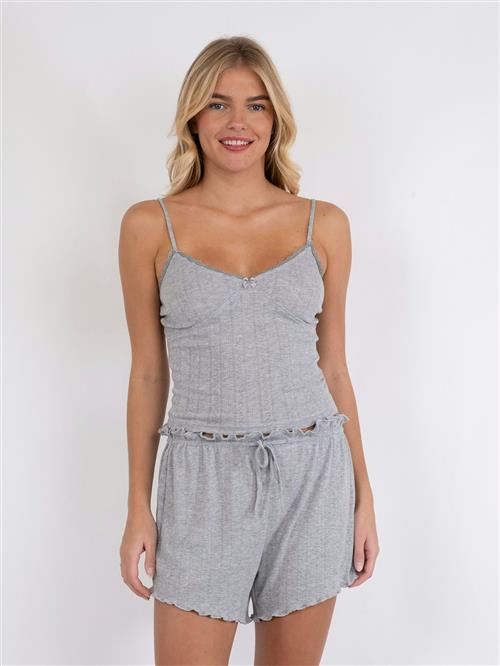 Se Neo Noir Lindsay Pointelle Top Kvinde Light Grey Toppe Str 42 - hos Magasin ved Magasin