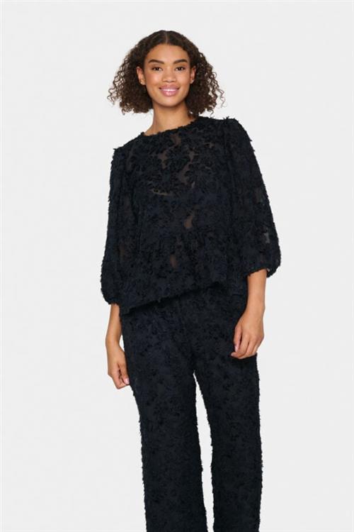 Se Saint Tropez Giovannasz Blouse Kvinde Black Langærmede Bluser Loose Fit Str XS - hos Magasin ved Magasin