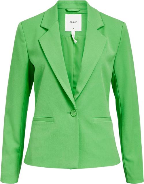 Object Objlisa L/S Button Blazer Noos Kvinde Vibrant Green Blazere Str 38 - hos Magasin