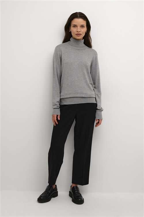 Se Kaffe Astrid Roll Neck Kvinde Grey Melange Kortærmede T-shirts Regular Fit Str XS - Nylon hos Magasin ved Magasin