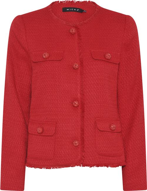 Micha Jacket_ Soft Tweed Jacket Kvinde Red Overgangsjakker Str 44 - hos Magasin