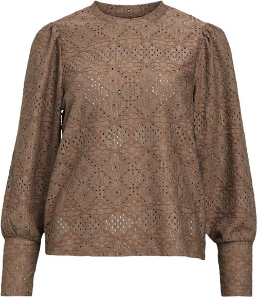 Object Objfeodora L/S TOP Noos Kvinde Morel Toppe Regular Fit Str XS - hos Magasin