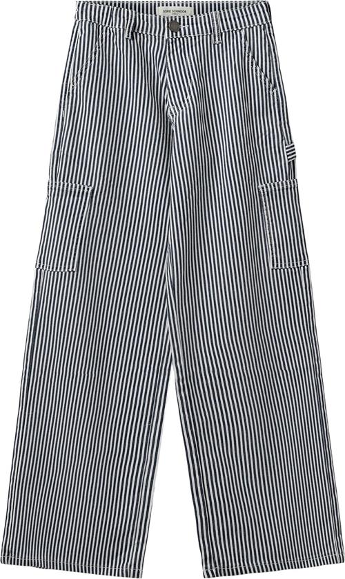 Se Sofie Schnoor Pants Str 12 år / 152 cm - Dark Blue Striped Bukser hos Magasin ved Magasin