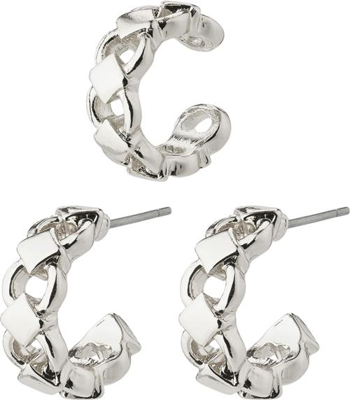 Pilgrim Desiree Recycled Hoop and Cuff Earrings Silverplated one size - Creoler hos Magasin