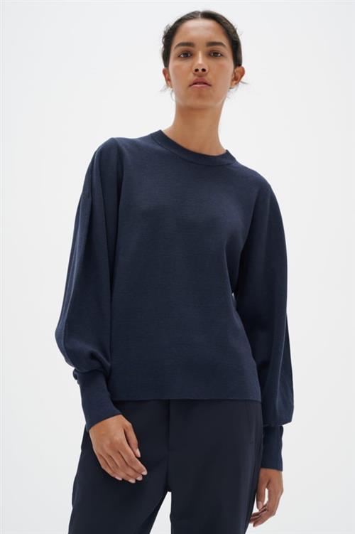 InWear Sammyiw Pullover Kvinde Marine Blue Sweaters Str S - hos Magasin