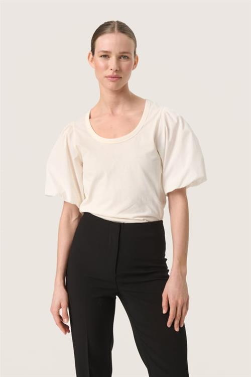 Soaked in Luxury Slfilippa Blouse Kvinde Whisper White Kortærmede Bluser Regular Fit Str S - hos Magasin