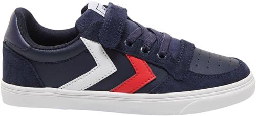 Hummel Slimmer Stadil Leather LOW JR Blå Sneakers Str 27 - hos Magasin