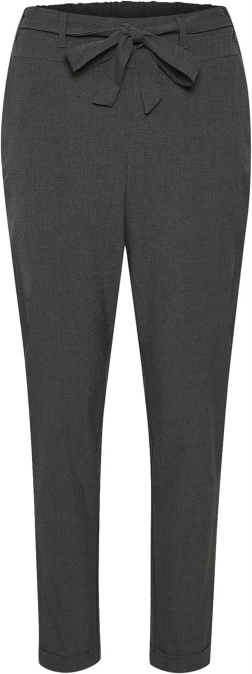 Kaffe Jillian Belt Pants Kvinde Dark Grey Melange Bukser Med Smalle Ben Str 40 - hos Magasin