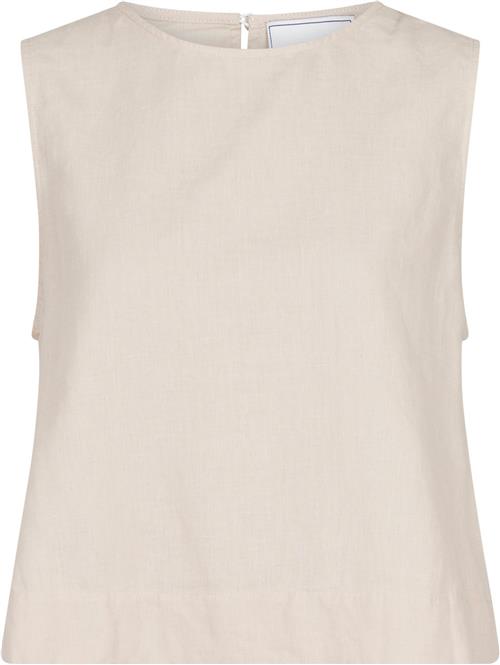 Neo Noir Svetlana Linen Top Kvinde Sand Toppe Str 40 - hos Magasin