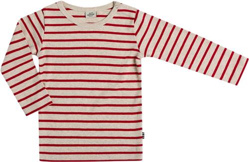 Mads Nørgaard - Copenhagen Soft Striped Rib Tobinino Str 2 år - Red / Nature Mel Langærmede T-shirts Bomuld hos Magasin