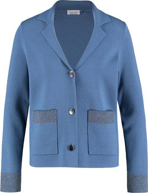 Se Gerry Weber Jacket Knit Kvinde Blue Steel Cardigans Str 44 - hos Magasin ved Magasin