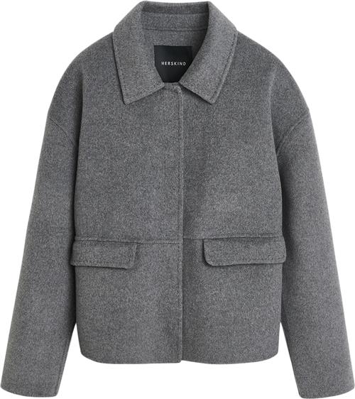 HERSKIND Kurt Lux Coat Kvinde Ligth Grey Overgangsjakker Str 38 - Uld hos Magasin