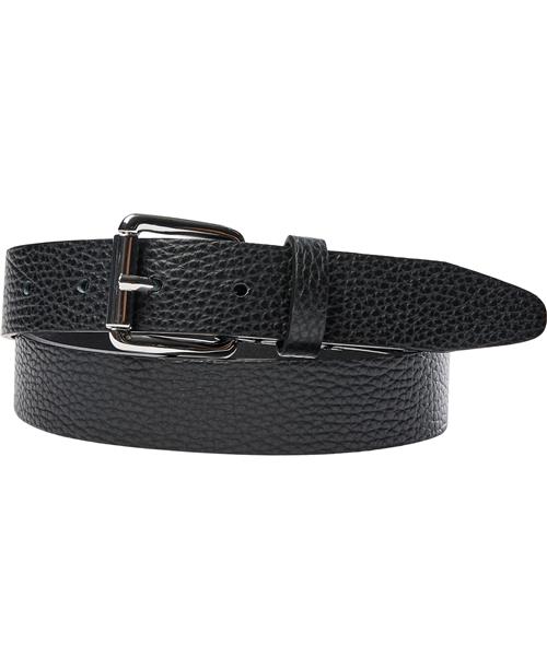 Magasin du Nord Collection Magasin Simple Belt Black Leather w/ Silver L Bælter