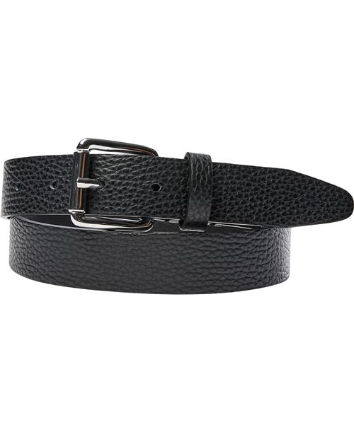 Magasin du Nord Collection Magasin Simple Belt Black Leather w/ Silver M Bælter