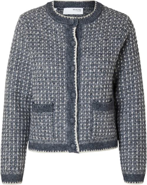 Se Selected Femme Slfsine LS Knit Cardigan Kvinde Volcanic Ash/birch Cardigans Str XS - hos Magasin ved Magasin