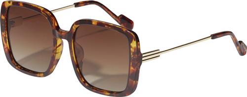 Pilgrim Aliet Sunglasses Tortoise Brown/gold one size - Solbriller Glas hos Magasin