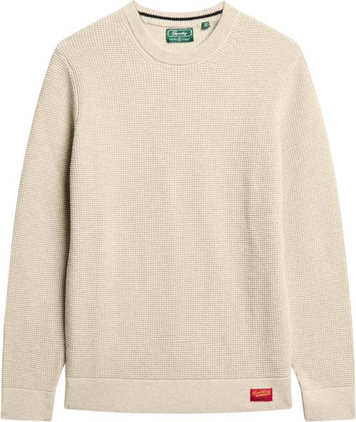 Superdry Textured Crew Knit Jumper Mand Light Grey Sweaters Str XL - hos Magasin