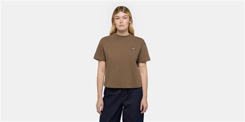 Dickies Oakport Boxy SS TEE Mushroom Kvinde Mushroom Kortærmede T-shirts Str XS - hos Magasin