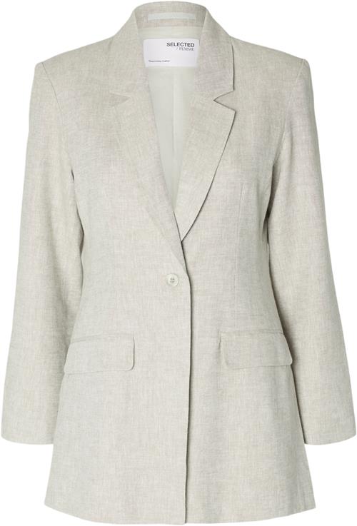 Se Selected Femme Slftania LS Slim Blazer Kvinde Nomad/melange Blazere Slim Fit Str 34 - Bomuld hos Magasin ved Magasin