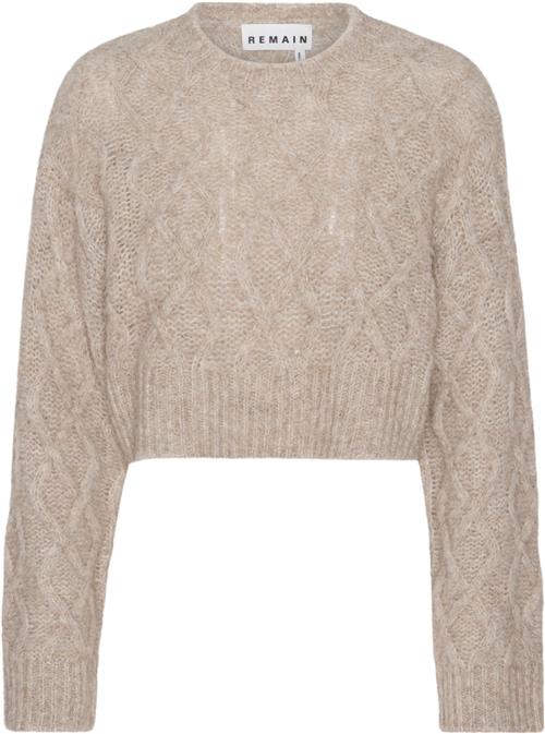 REMAIN Knit Melange Sweater Kvinde Cobblestone Sweaters Str 40 - hos Magasin