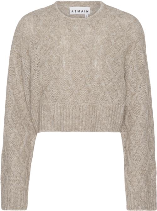 REMAIN Knit Melange Sweater Kvinde Cobblestone Sweaters Str 34 - hos Magasin