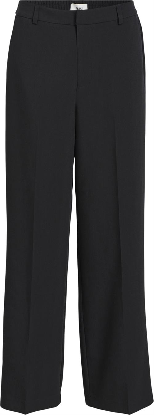 Object Objsigrid HW Casual Pant Noos Kvinde Black Bukser Med Brede Ben Str 40 - hos Magasin