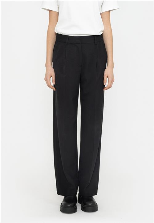 Soft Rebels Srvilja Midwaist Loose Pant Kvinde Black Bukser Med Lige Ben Str L - hos Magasin