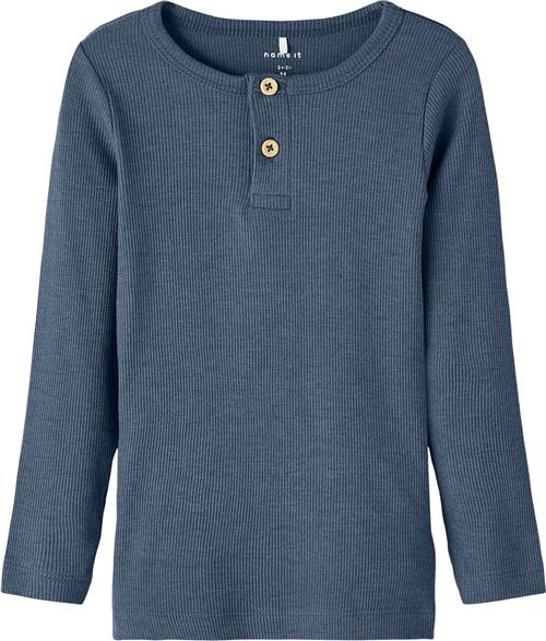 Name It Nmmkab LS TOP Noos Str 104 - Bering Sea/melange Langærmede T-shirts hos Magasin