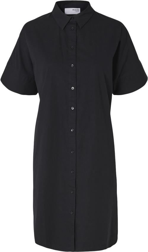 Selected Femme Slfblair 2/4 Short Shirt Dress D2 Kvinde Sort Korte Kjoler Str 40 - hos Magasin