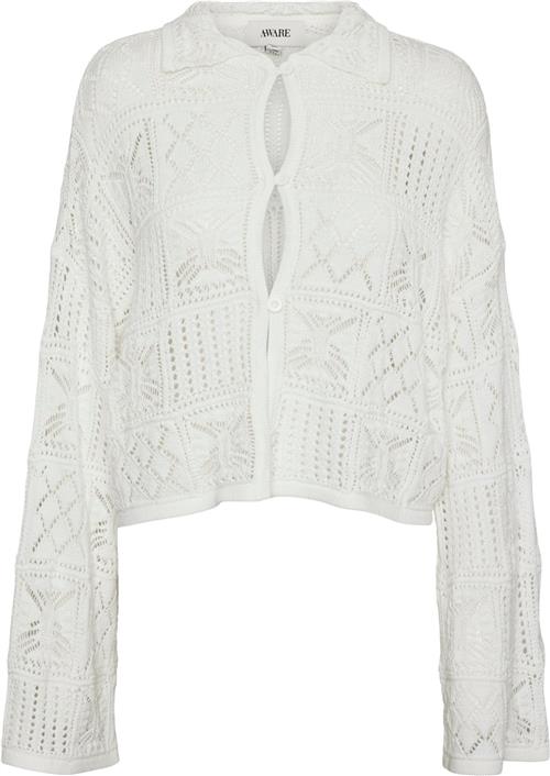 Se Vero Moda Vmkeiden LS Knit Cardigan VMA Kvinde Snow White Cardigans Str S - hos Magasin ved Magasin