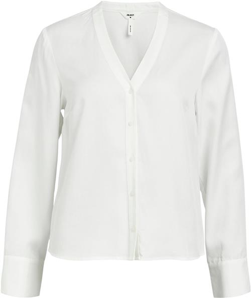 Se Object Objtilda L/S Vneck Shirt Noos Kvinde Cloud Dancer Langærmede Bluser Str 38 - hos Magasin ved Magasin