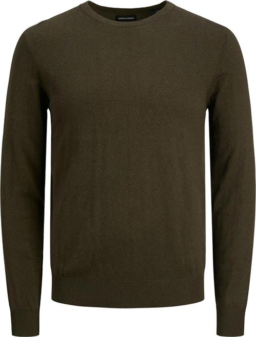 Jack & Jones Jjeemil Knit Crew Neck Noos Mand Olive Night/melange Sweaters Str XL - hos Magasin