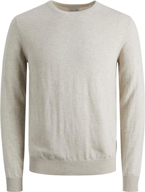 Se Jack & Jones Jjeemil Knit Crew Neck Noos Mand Oatmeal/melange Sweaters Str S - hos Magasin ved Magasin