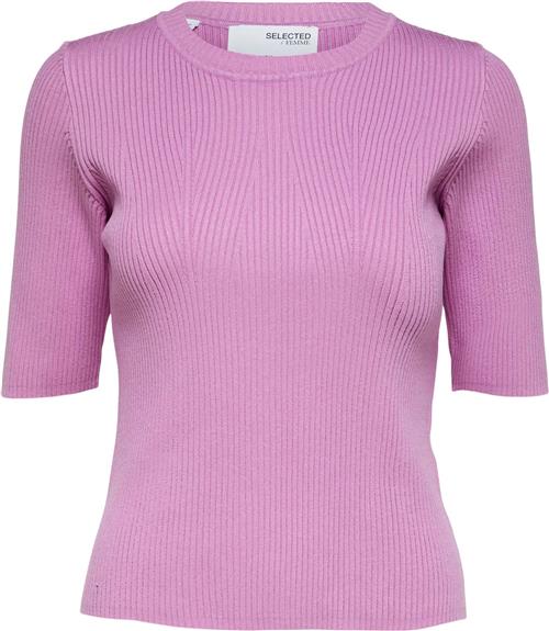 Se Selected Femme Slfmala 2/4 Knit Oneck Noos Kvinde Cyclamen Kortærmet Strik Str S - hos Magasin ved Magasin