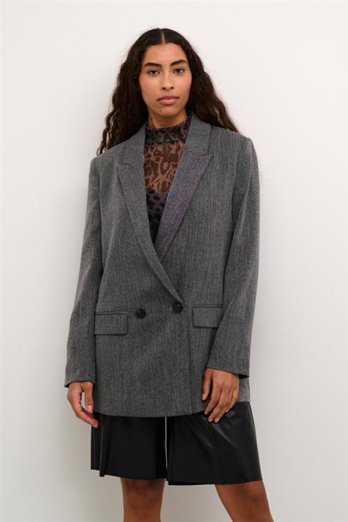 Se Kaffe Kajosie Blazer Kvinde Grey Melange Blazere Str 40 - hos Magasin ved Magasin