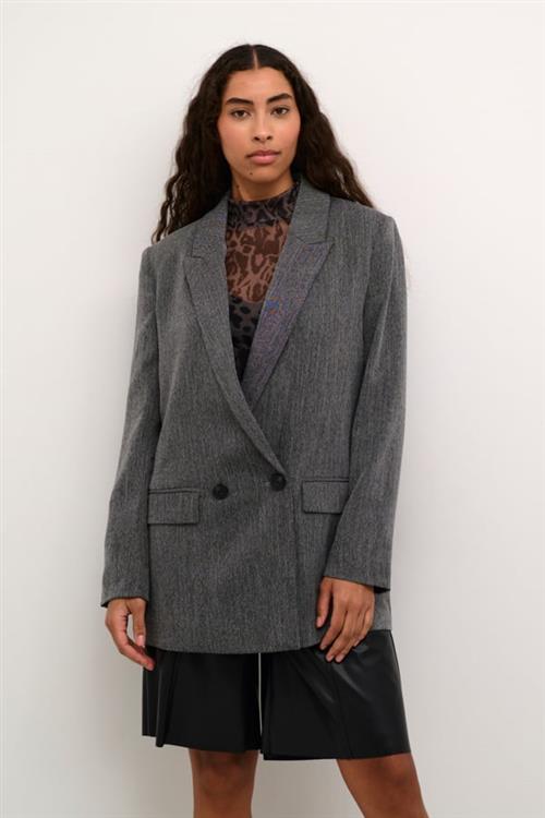 Kaffe Kajosie Blazer Kvinde Grey Melange Blazere Str 42 - hos Magasin