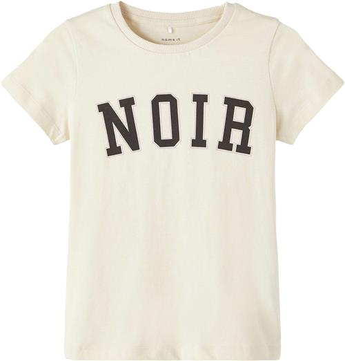 Name It Nkfnadisa SS TOP BOX Str 116 Piger - Buttercream/black Kortærmede T-shirts hos Magasin