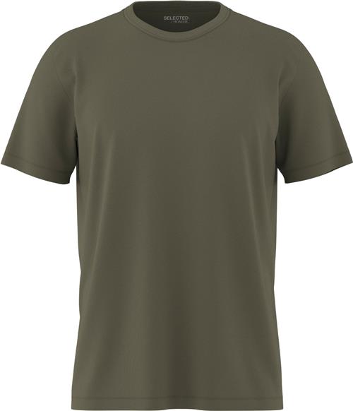 Se Selected Homme Slhaspen SS Oneck TEE Noos Mand Kalamata Kortærmede T-shirts Regular Fit Str M - hos Magasin ved Magasin