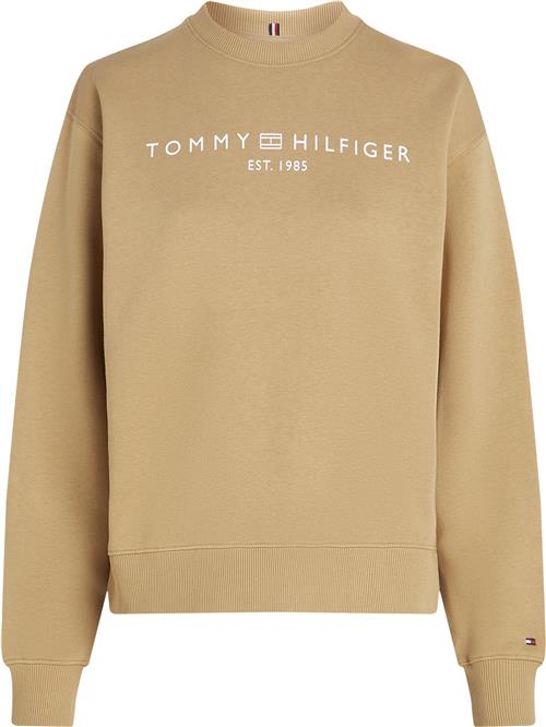 Se Tommy Hilfiger Mdrn REG Corp Logo CNK Swtshrt Kvinde Classic Khaki Sweatshirts Str XS - hos Magasin ved Magasin