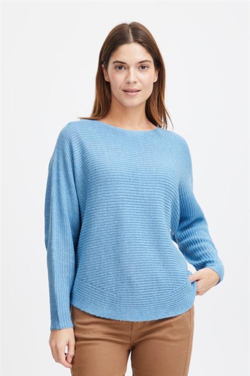 Fransa Freretta PU 3 Kvinde Endless Sky Melange Sweaters Str L - hos Magasin