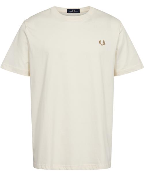 Fred Perry M1600 Mand Ecru/warm Stone Kortærmede T-shirts Str L - Bomuld hos Magasin